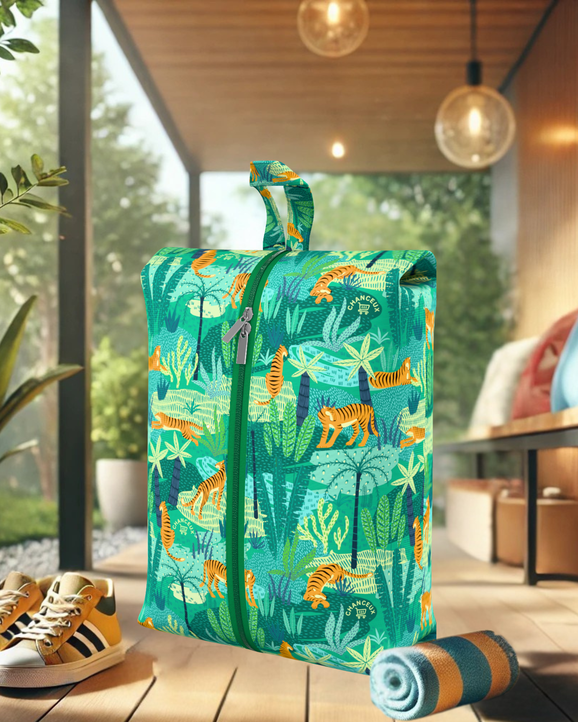 Waterproof Travel Shoe Bags#Color_GreenTiger