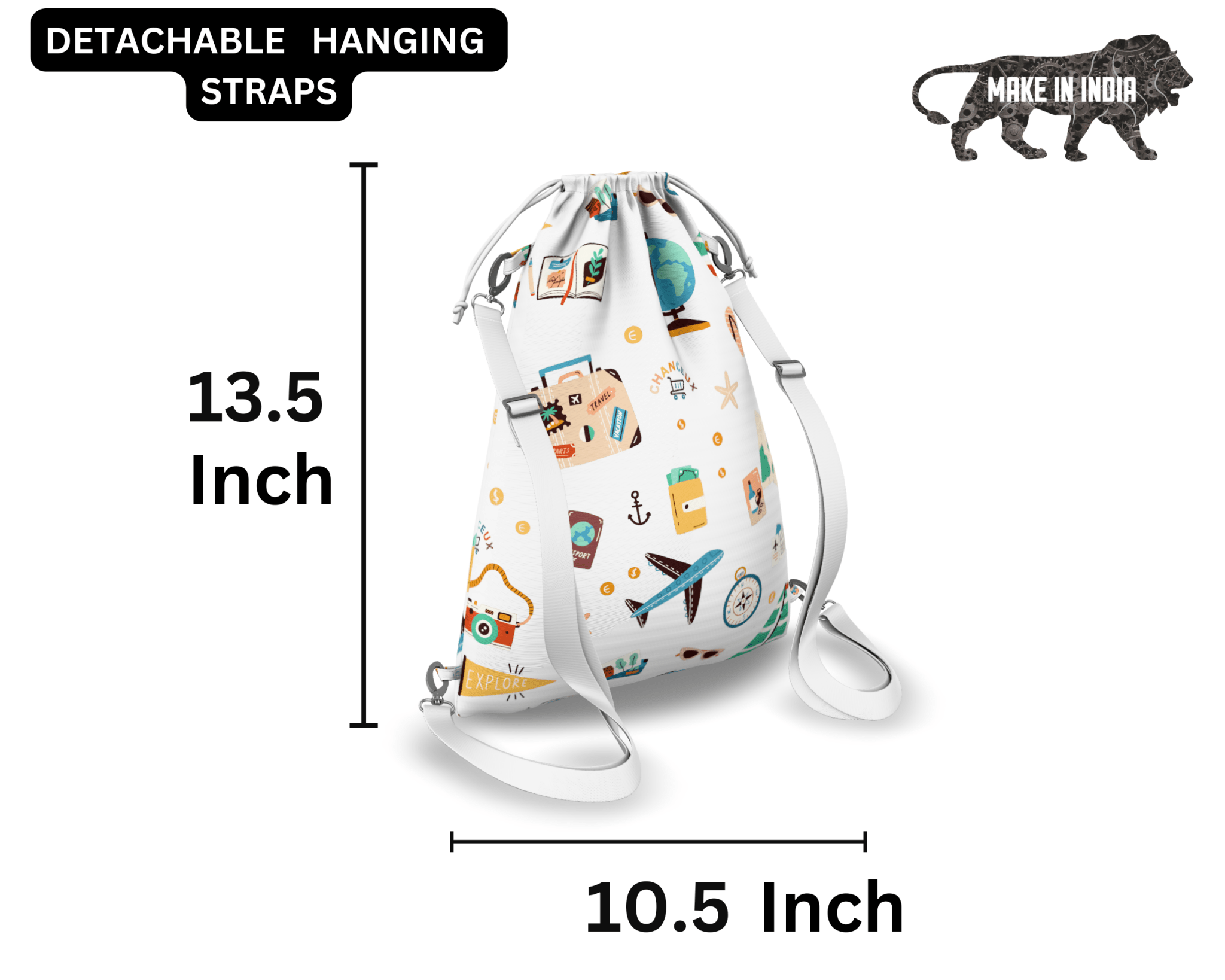 Drawstring Bagpack#Color_WhiteTravel