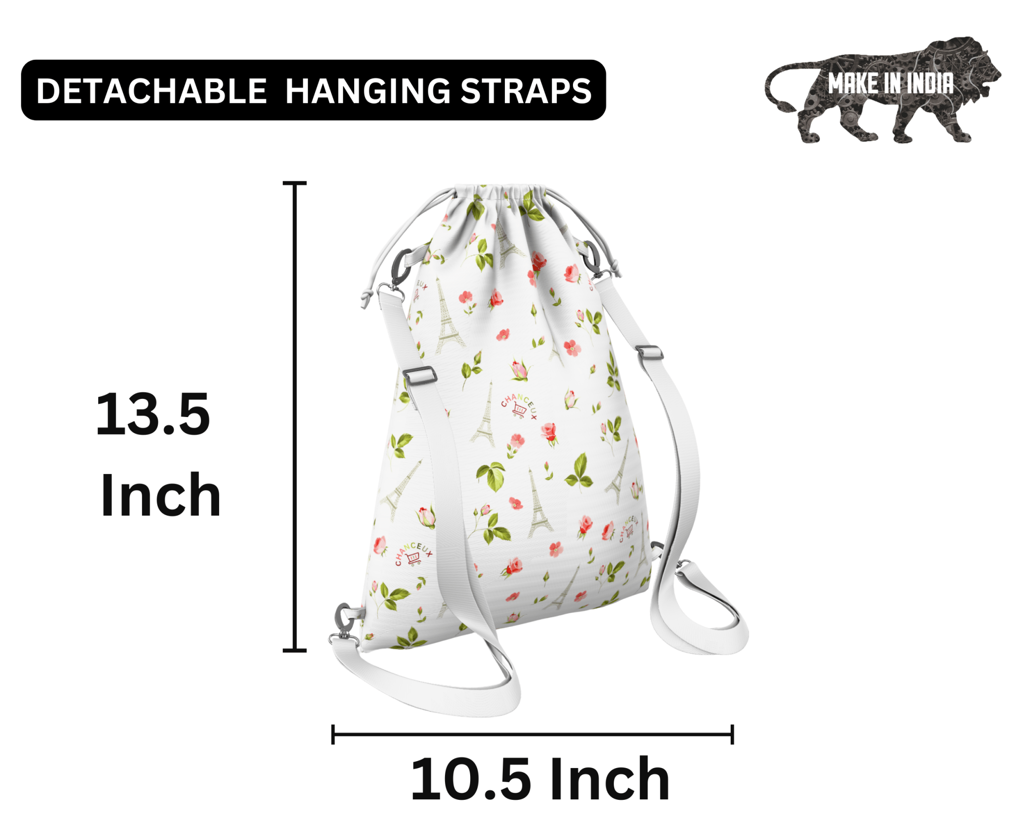 Drawstring Bagpack#Color_WhiteParis