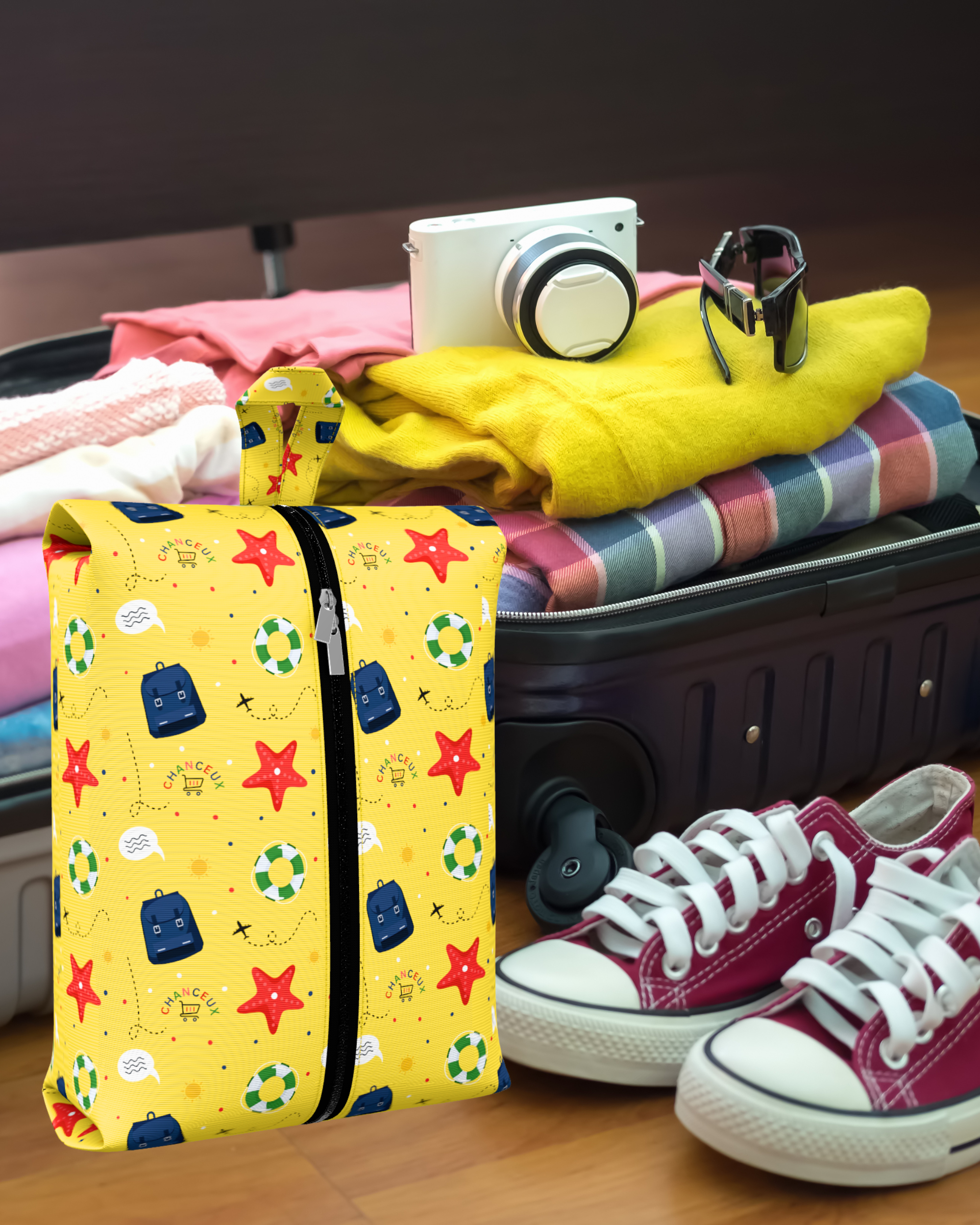 Waterproof Travel Shoe Bags#Color_YellowBeach